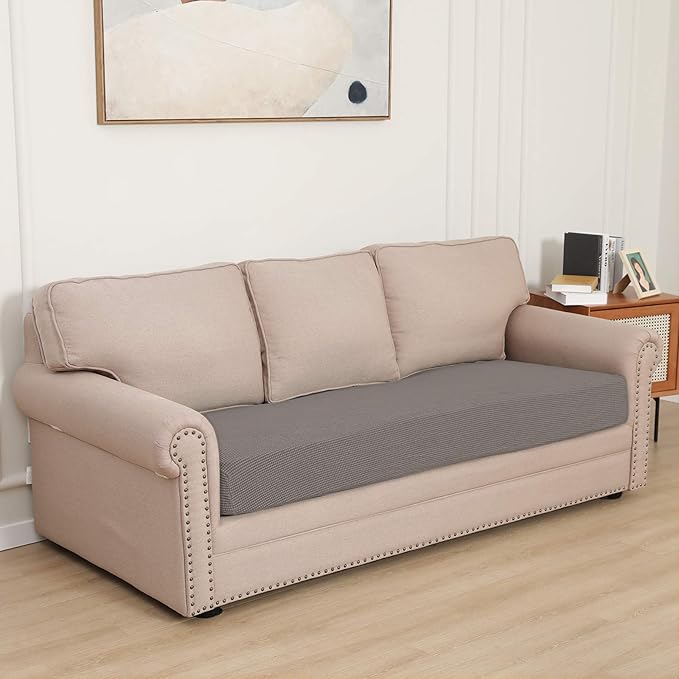 Easy-Going Stretch Cushion Cover Sofa Cushion Furniture Protector Sofa Seat Sofa slipcover Sofa Cover Soft Flexibility with Elastic Bottom(Oversized Sofa Cushion, Taupe) - Image 2