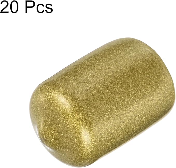 uxcell 20pcs Rubber End Caps 15mm ID Vinyl Round Tube Bolt Cap Cover Thread Protectors Gold - Image 2