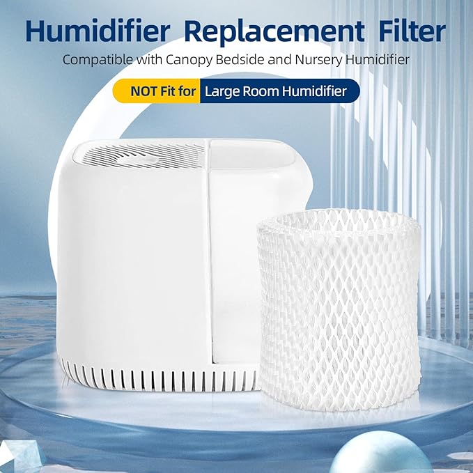 DerBlue 6 Pack Humidifier Replacement Filter Compatible with Canopy Bedside Humidifier and Nursery Humidifier,Wood Pulp & Paper Filter - Image 2