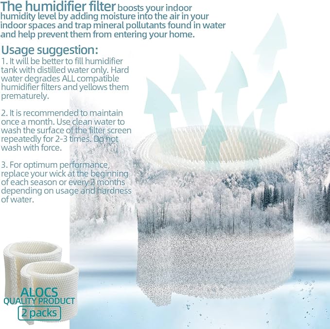 MAF1 Humidifier Filter for Air-Care - Essick Air Emerson Moistair MA1200 MA1201 MA0950, Kenmore14906 32-14906 42-14906 EF1 Humidifiers (2 Pack) - Image 6