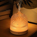 Glass Essential Oil Diffuser, 200ml Ultrasonic Aroma Diffusers with Glass Reservoir Dome & White Plastic Base Lock Color Auto-Off Timer 7 Color Light for Home Office Bedroom Yoga by Lecdura