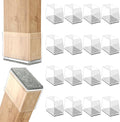 Rectangle Chair Leg Protectors for Hardwood Floors,16 PCS Silicone Covers to Protect Wood Tile Floors Felt Pads Furniture Leg Caps Reduce Noise. Easy to Move.(Clear,1 x 2 Inch,Rectangle) by ComeHomeWithMe
