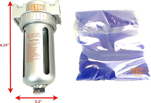1/4" NPT Mid Flow Compressed Air In Line Filter Desiccant Dryer Moisture Water Separator - Image 2