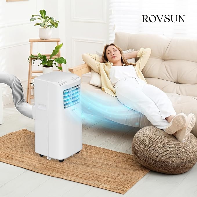 ROVSUN WiFi Enabled Smart 8000 BTU Portable Air Conditioner with Remote & APP Control, 3-in-1 Cooler, Dehumidifier & Fan, Powerful Room Mobile AC Unit with Rolling Wheels & Easy Installation Kit - Image 7