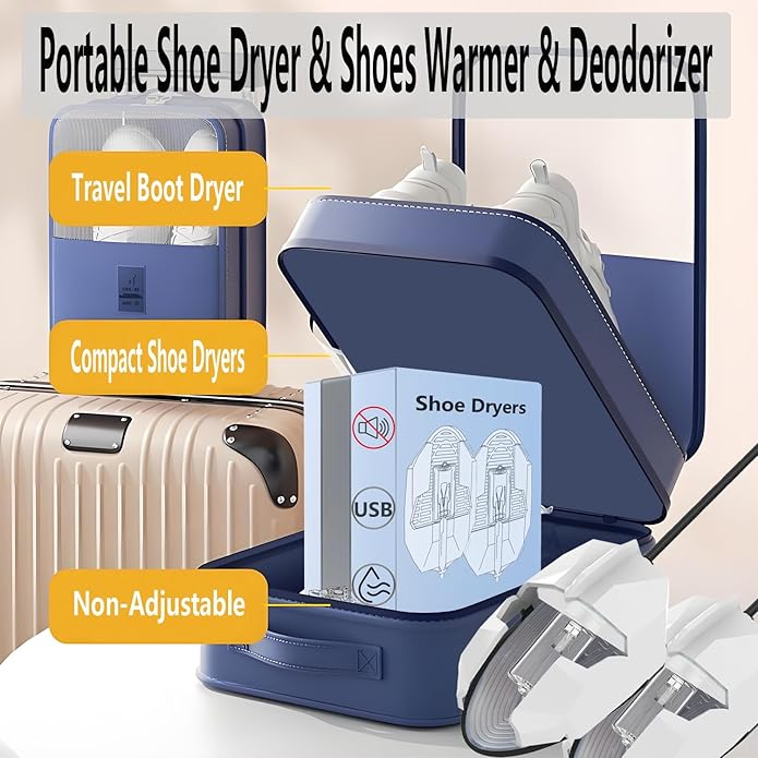 Shoe Dryer and Deodorizer, Boot Warmer & Mute Mode Heating Moisture Remover, Portable Boot Dryer, Fast Drying for Smelly Shoes, Gym Shoes, Athletic Footwear(US Sizes 5-14) Travel Reduce Odors Solution - Image 4