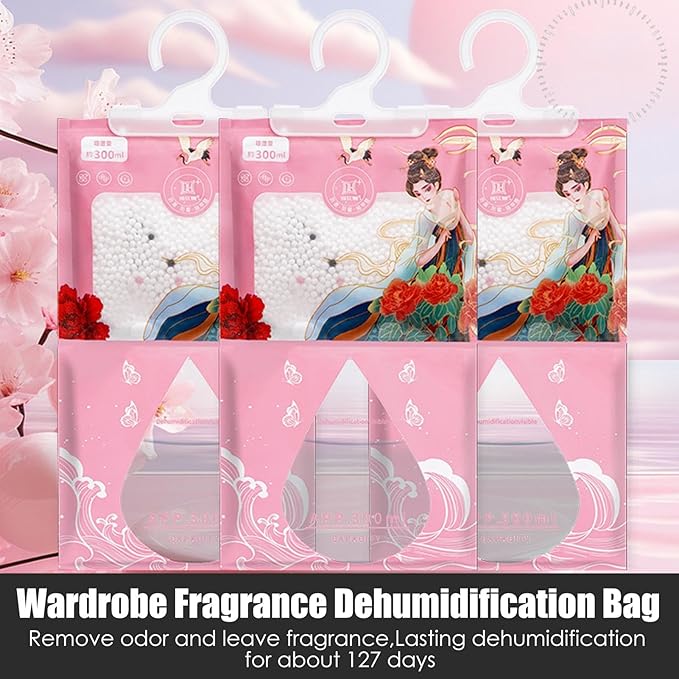 Wardrobe Dehumidifier Bags, Moisture Absorber,120g Car Dehumidifier Moisture Absorbers - Flexible Dehumidification Bag for Bedrooms, Basements, Bookcases - Image 2