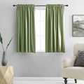 DONREN 48 Inch Length Sage Blackout Curtains for Bedroom - Small Window Treatment Rod Pocket Curtain Drapes (Set of 2 Panels,52 W x 48 L) by DONREN