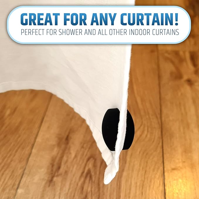 Powerful Anti-Billowing Magnetic Shower Curtain Weights for Splash-Free Bath Experience - 360° Silicone Wrapped - Will Never Rust - Heavy Magnets Prevent Curtain Liners from Blowing | 4 Pairs | Black - Image 9