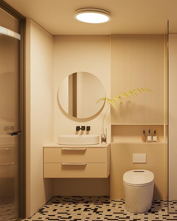 Fitop Bathroom Exhaust Fan with Light,130 CFM 47W 1100LM Ceiling Mount Shower Ventilation Exhaust Fan, 1.5Sones Bathroom Vent Fan with Light, Fan LED Light 3000K/4000K/5000K - Image 8
