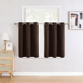 ChrisDowa Small Window Curtains for Kitchen and Bedroom - Grommet Short Thermal Insulated Room Darkening Curtains (2 Panels, Brown, 42 x 36 Inch) by ChrisDowa