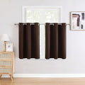ChrisDowa Small Window Curtains for Kitchen and Bedroom - Grommet Short Thermal Insulated Room Darkening Curtains (2 Panels, Brown, 34 x 36 Inch) by ChrisDowa