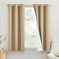 NICETOWN 100% Absolutely Blackout Linen Curtains with Thermal Insulated White Liner, Camel, 42" Wide by 63" Long, 2 Pieces, Linen Blend Window Drapes Privacy Window Treatments for Bedroom/Kids Room by NICETOWN
