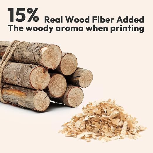 AMOLEN Wood PLA Filament Bundle 3D Printer Filament Wood Sets,Dark Walnut/White Oak/Cherrywood/Green Sandalwood Natural Color 3D Printing Filament PLA Filament 1.75mm, 200g*4 Spools - Image 3