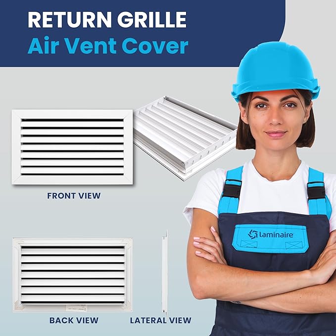 14x8 Inch (Duct Opening) Air Return Vent Cover Decorative – Premium Aluminum AC Vent Cover for Ceiling & Wall, Rustproof Grille, Ideal for Home HVAC Grille, Durable & Easy to Install by ACLAMINAIRE - Image 2