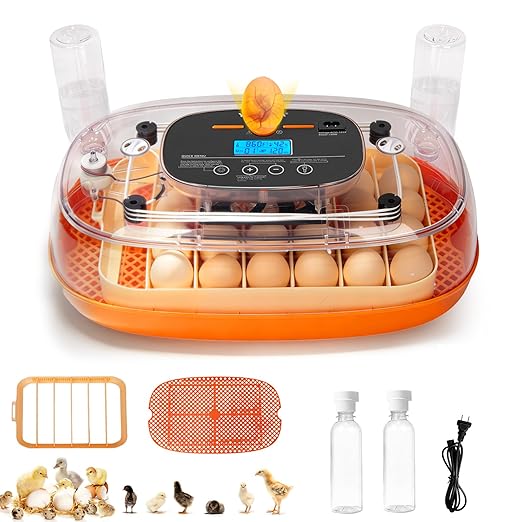 Incubators for Hatching Eggs, 24 Egg Incubator, Automatic Egg Turner with Humidity Control & Digital Temperature, Hatch Day, Auto Water Refill, 360°Viewing for Chicken, Duck, Quail, Duck, Goose by Yofidra