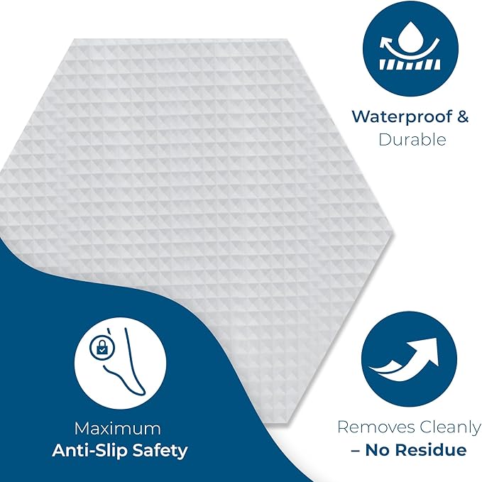 Anti-Slip Shower Stickers - Help Reduce Slipping in Bathtub & Shower, Clear Non-Slip Bath Strips, Strong Adhesive Bathtub Appliques Suitable for Homes with Kids, Adults & Seniors - 24 Pcs - Homergy - Image 4