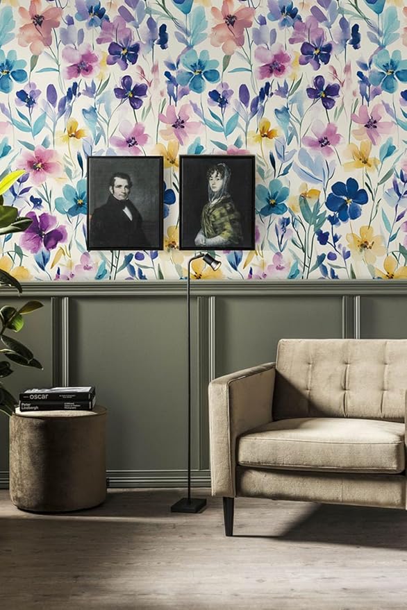 Boho Chic Botanical Shelf Liner Contact Paper Peel and Stick Floral Contact Paper Wallpaper for Cabinets Drawers Furniture Table Wall Arts Crafts 17.3X117 Inches - Image 5