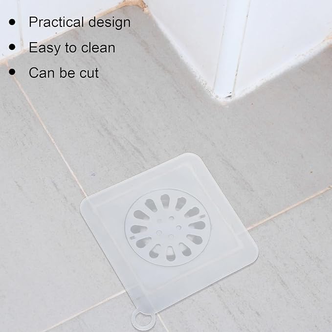 2 Pieces Floor Drain Cover Silicone Tub Stopper, 6x6 Inch Anti-Odor Deodorizing Mat Shower Drain Covers for Kitchen Bathroom Laundry, Sewer Plugs with Silica Gel Seal - Image 3