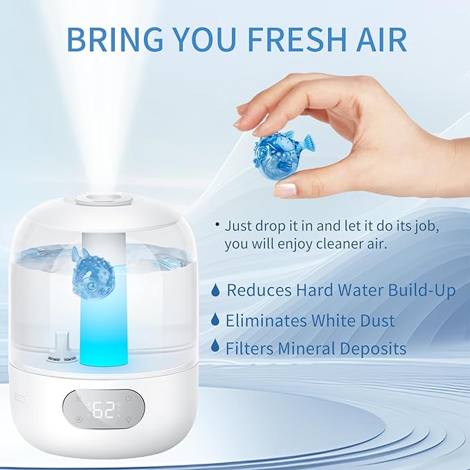 Humidifier Cleaner Fish 12-Pack for Most Humidifiers and Fish Tanks, Humidifier Cleaning Fish and Demineralization Cartridge for humidifiers, Tank Cleaner tablets, Purifies Water, Fights Slime & Odor - Image 3