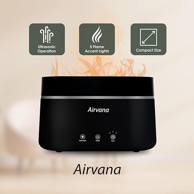 AquaFlame Ultrasonic Humidifier (.75L / .20 Gal) - Vibration Technology Humidifier with Essential Oil Diffuser – Tabletop Design for Personal Use, Dorm Rooms, & Desks -Gray - Image 7