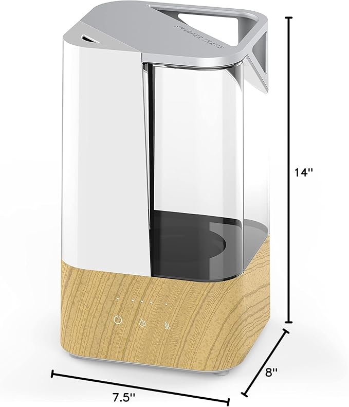 Sharper Image UHS2-SI Ultrasonic Humidifier with 1.5 Gallon Tank, 3 Levels of Warm or Cool Mist, Auto Shut, White, UHS2-SI – 1.5 gallon - Image 8
