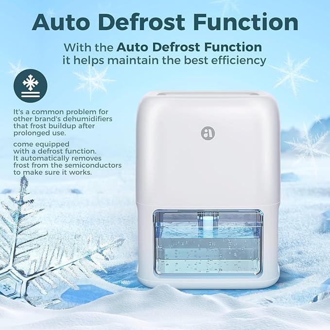 60 OZ Dehumidifiers for Home, Dual-Semiconductor Quiet Dehumidifier with Timer Sleep Mode Auto-Off 7 Colors Light Portable Small Dehumidifiers for Bathroom, Cloakroom, RV - Image 6