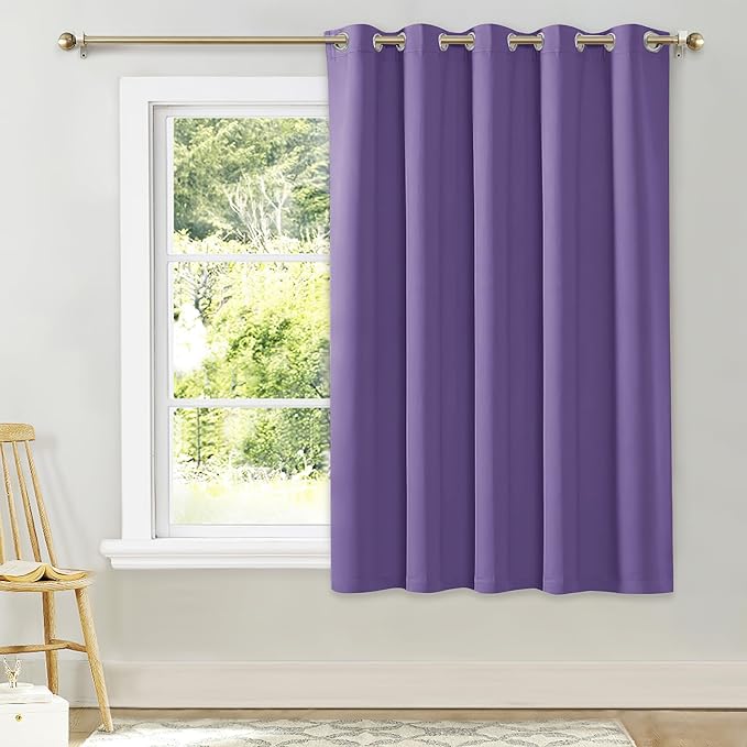 NICETOWN Bedroom Window Blackout Curtain Panel, Lilac Purple, 1 Panel, 70 x 63 inch, Thermal Insulated Blackout Drape/Drapery for Loft, Guestroom by NICETOWN