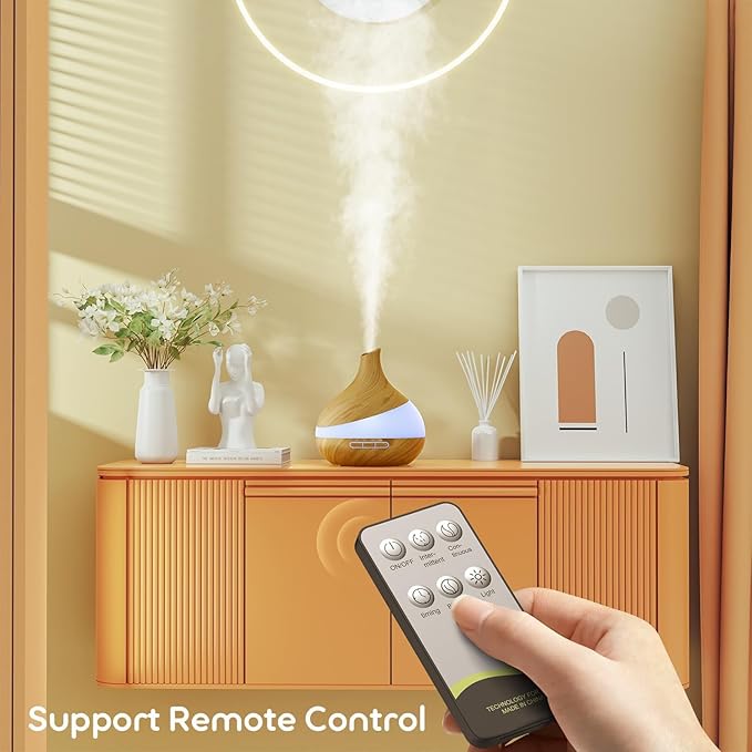 500ML Essential Oil Diffuser: Aroma Diffuser with Remote Control for Hotel Spa Yoga Room - Humidifiers for Bedroom with 14 Colors LED Night Light for Kids/Women Home Relaxation - Image 7