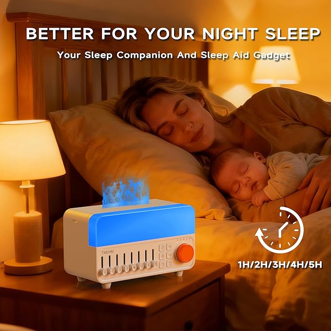 2026 4-in-1 Aroma Essential Oil Diffuser with Bluetooth Speaker Function, Humidifier, 12 Colors Night Light with 8 Nature Sounds, White Noise & Timer for Bedroom, Baby, Adults, and Kids (White) - Image 7