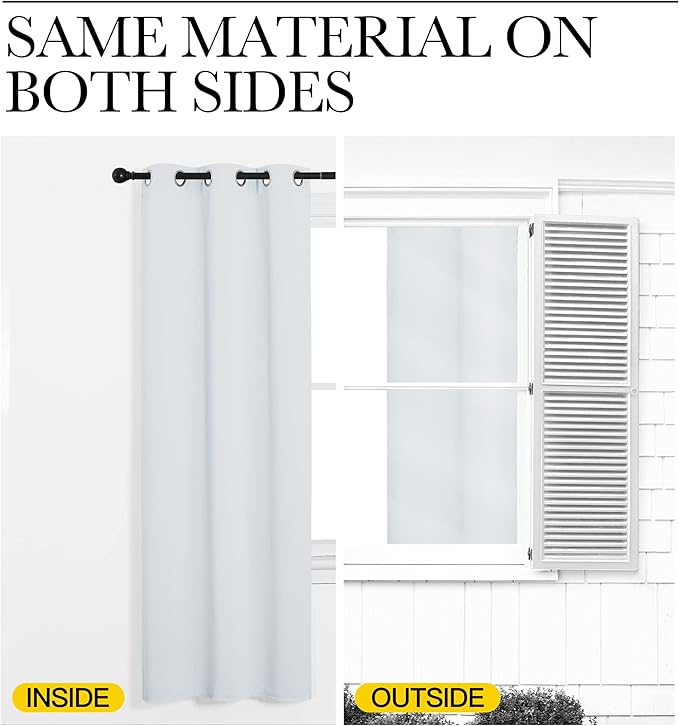 NICETOWN Curtains & Drapes for Door Tapestry, Sound Noise Canceling Room Darkening Replacement Makeshift Curtains for Bathroom Pantry Bedroom Closet (Greyish White, 1 Panel, 2.8ft Wide x 6.7ft Long) - Image 6