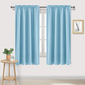 DWCN Blackout Curtains Room Darkening Thermal Insulated Bedroom Curtains Window Curtain Panels, 52 x 63 inches Long, Set of 2 Light Blue Rod Pocket Drapes by DWCN