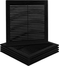 5-Pack 10" x 10" (Outer Size) Square Air Vent Cover – Black Plastic Vent Deflector - Screen Mesh, Surface Mount Wall Ceiling – Cold Air Return Soffit Air Vent Cover - Register Indoor Outdoor by Unknown