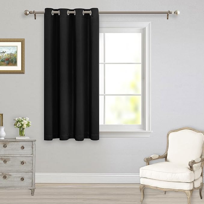 MYSKY HOME Blackout Curtain, Black Bathroom Curtain, 54 Inch Length, Grommet Room Darkening, Triple Weave Thermal Insulated, 1 Panel, 52 x 54 in - Image 7