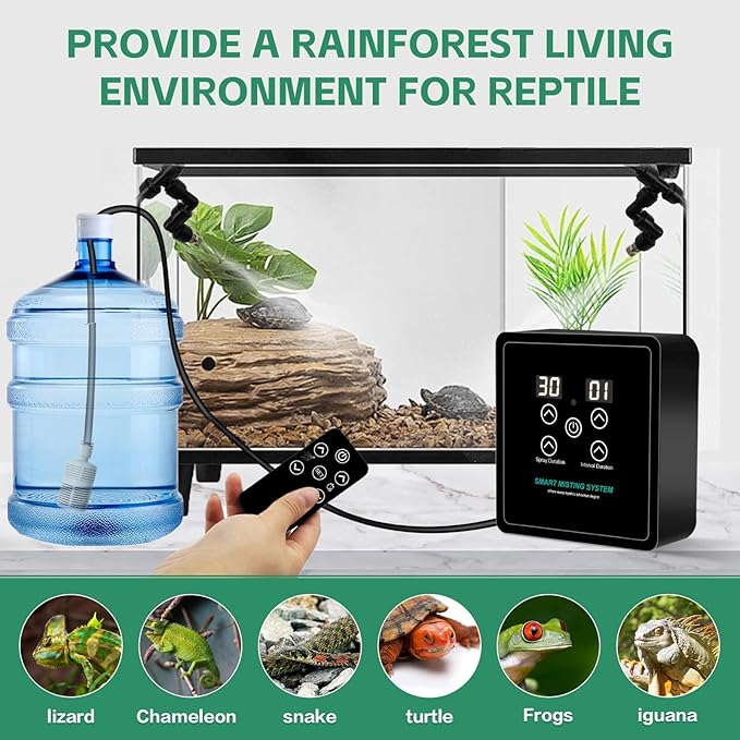 Reptile Mister Humidifiers Smart Misting System for Reptile Terrariums,Automatic with Timer, Reptile Mister for Chameleons, Snake, Frog, Turtle, Lizard - Image 5