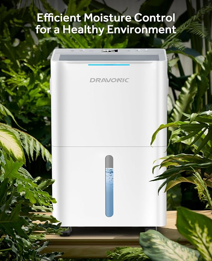 Dehumidifiers for Home with Drain Hose, Smart Humidity Control, 3 Modes for Bedroom and Bathroom, Dry Clothes, 24H Timer (Off-Gray, 21 Pints) - Image 3