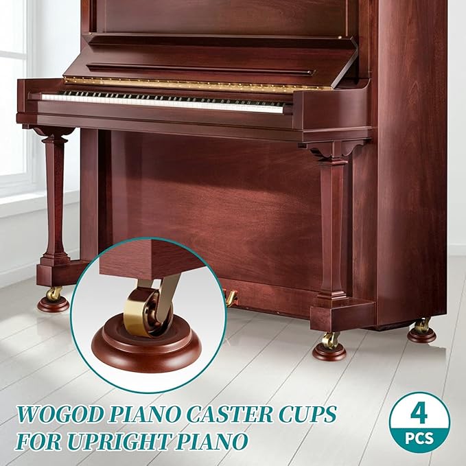 Piano Caster Cups - Upright Piano Wheel Floor Protectors Piano Coasters .Set of 4 - Image 3