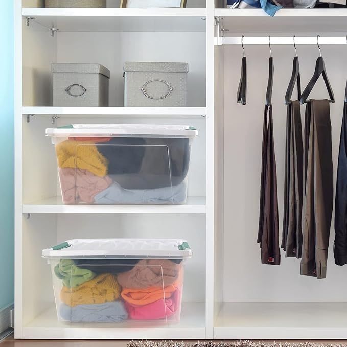 6-Pack Clear Plastic Storage Boxes, 35 L Plastic Storage Bins with Lids - Image 5