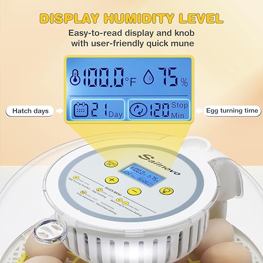 Sailnovo 18 Egg Incubator for Hatching Eggs with Automatic Egg Turning and Humidty Display, Temperature Control,360° Clear View, Egg Incubator for Hatching Chickens,Ideal for Farm,School and Lab - Image 4