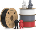 Creality Hyper PLA Filament 1.75mm, 30-600mm/s High Speed 3D Printer Filament, Dimensional Accuracy +/-0.02mm, Fit Most FDM 3D Printers, 4 Pack 1kg Spool(2.2lbs), Black & White & Grey & Red by Creality