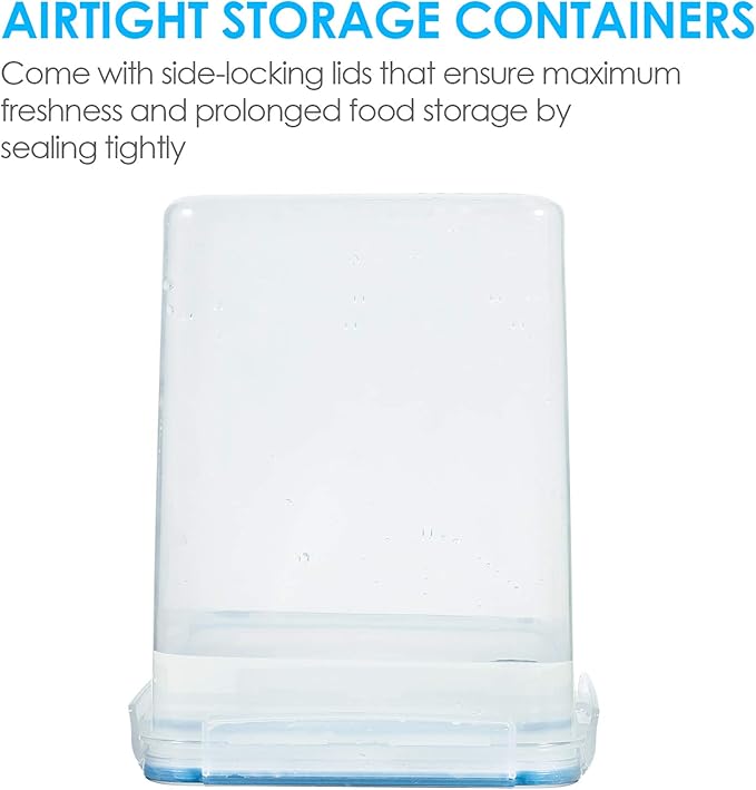 Vtopmart Large Food Storage Containers 5.2L / 175oz, 4 Pieces BPA Free Plastic Airtight Canisters for Flour, Sugar, Baking Supplies, Rice with Lids, 4 Measuring Cups and 24 Labels, Blue - Image 5