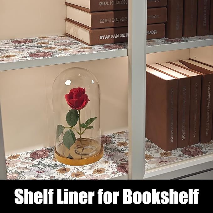 Floral Drawer Shelf Liners, 24IN x 10FT Non Adhesive and Strong Non-Slip Cabinet Drawer Shelf Liners for Kitchen Wire Fridge, Waterproof Shelf Liner,Easy to Clean - Image 8