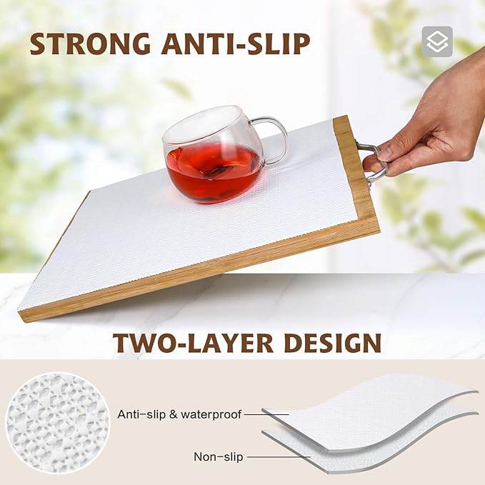 Shelf Liners for Kitchen Cabinets 12in x 10FT, Non Adhesive Drawer Liner Pure White Thickened Shelf Liner Non-Slip Easy to Clean for Tool Box Refrigerator with Knife and Tape Measure - Image 2