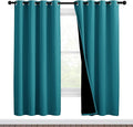 NICETOWN 100% Blackout Window Curtain Panels, Full Light Blocking Drapes with Black Liner for Nursery, 72-inch Drop Thermal Insulated Draperies (Peacock Teal, 2 Pieces, 46-inch Wide Per Panel) by NICETOWN
