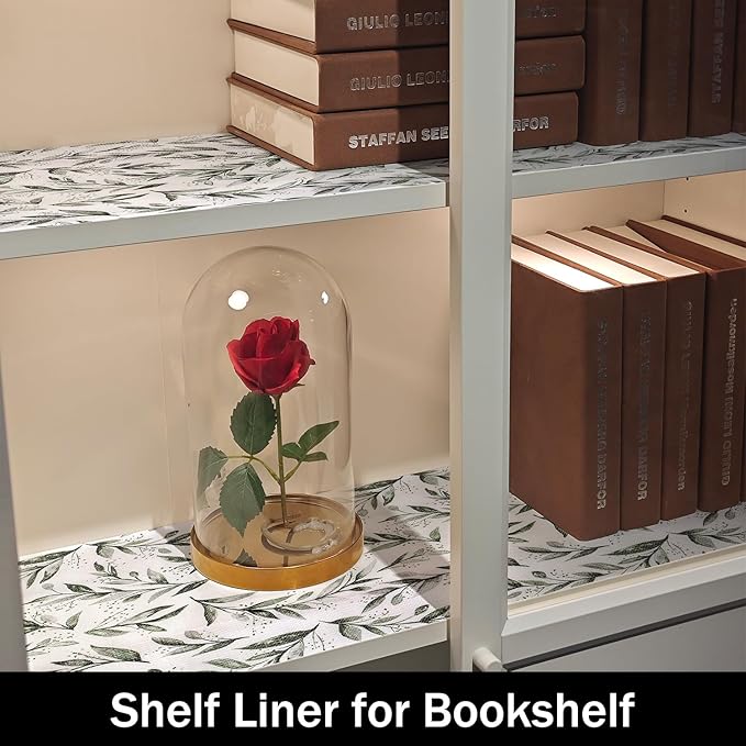Shelf Liners Non Adhesive and Strong Non-Slip Shelf and Drawer Liners for Kitchen Cabinet Wire Fridge, Waterproof Shelf Drawer Liner,Easy to Clean,12IN x 10FT,Green Leaf - Image 6