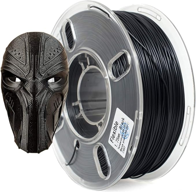 TPU Filament PRILINE,98A TPU Flexible Soft 3D Printer Filament 1KG 1.75mm Spool,Black by PRILINE