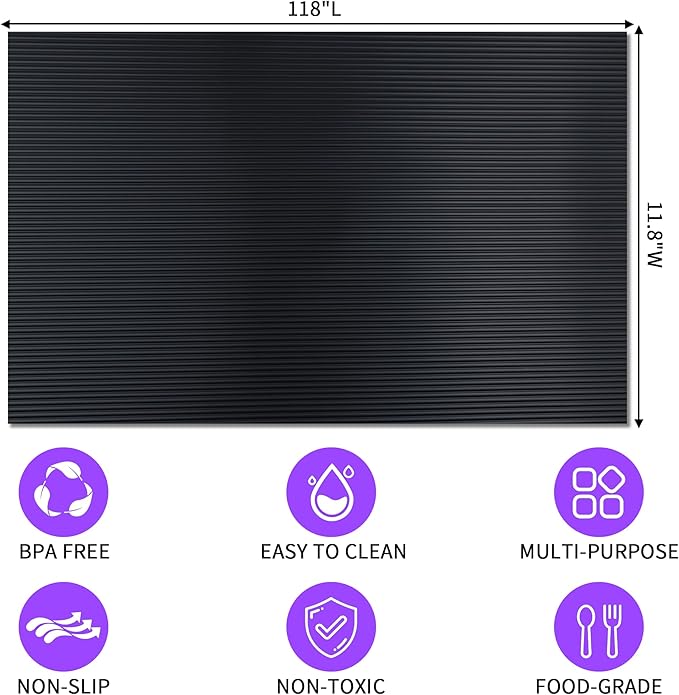 Non-Slip Shelf Liner, for Kitchen Cabinets, Washable Oil-Proof & Waterproof Drawer Mats for Refrigerators, Shelves & Desks, Non-Adhesive EVA Material - Image 2