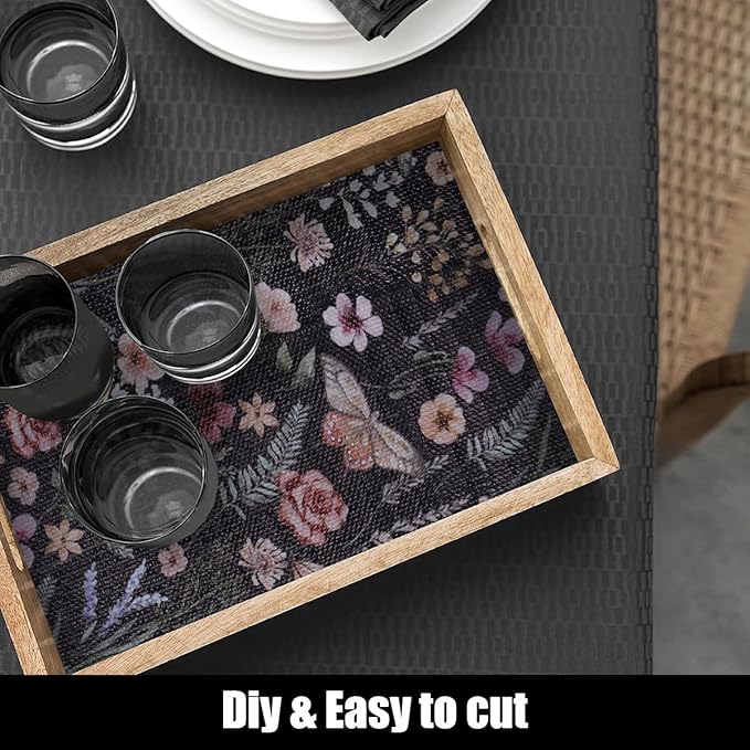 16IN x 10FT Butterfly Shelf and Drawer Liner for Kitchen Cabinets, Non-Adhesive and Strong Non-Slip Floral Shelf Cabinet Drawer Liners for Kitchen, Waterproof Cupboard Liners,Easy to Clean - Image 9