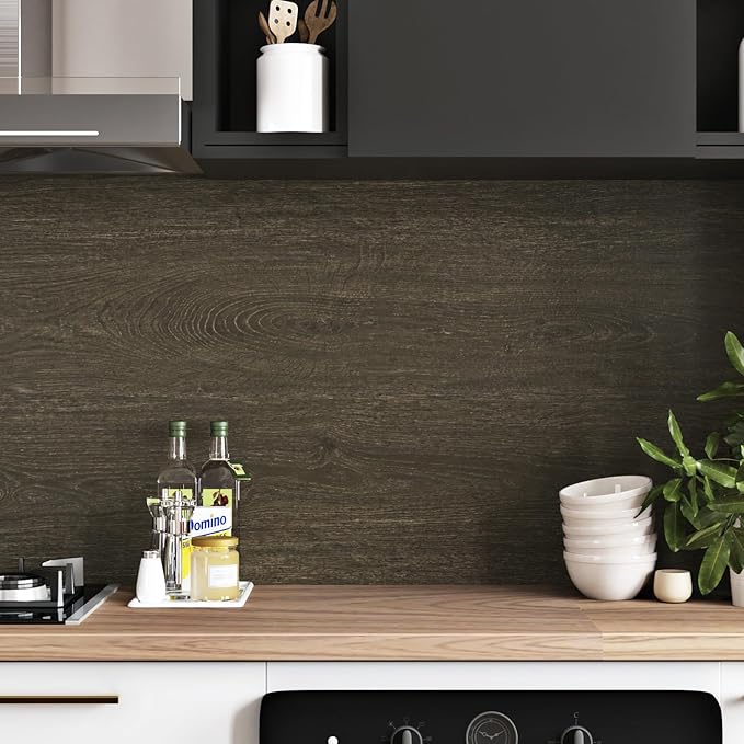 WESTICK Brown Wood Contact Paper Peel and Stick Countertops Waterproof Walnut Wood Wallpaper Vintage Wood Grain Countertop Contact Paper for Cabinets Drawers Office Desk Wood Vinyl Wrap 15.8" x 78" - Image 4