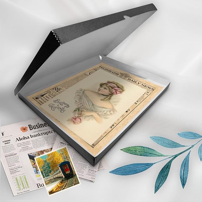 Golden State Art, Archival Folio Storage Box 18x24, Clamshell Design with Metal Edge, Preserve And Store Photos Documents Cards Prints Arts Crafts DIY, Black - Image 7