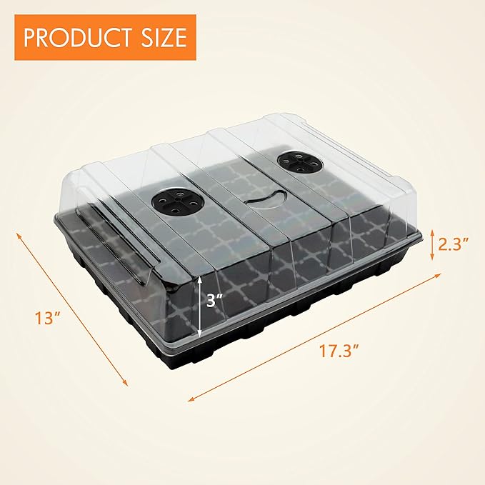 Gardzen Seed Starter Tray, 5 Pack Smiling Face Plant Germination Trays with Total 350-Cell, Seed Starter Kit with Humidity Vented Domes and Bases for Starting Vegetable Flower Herb Seeds 18" x 14" - Image 5